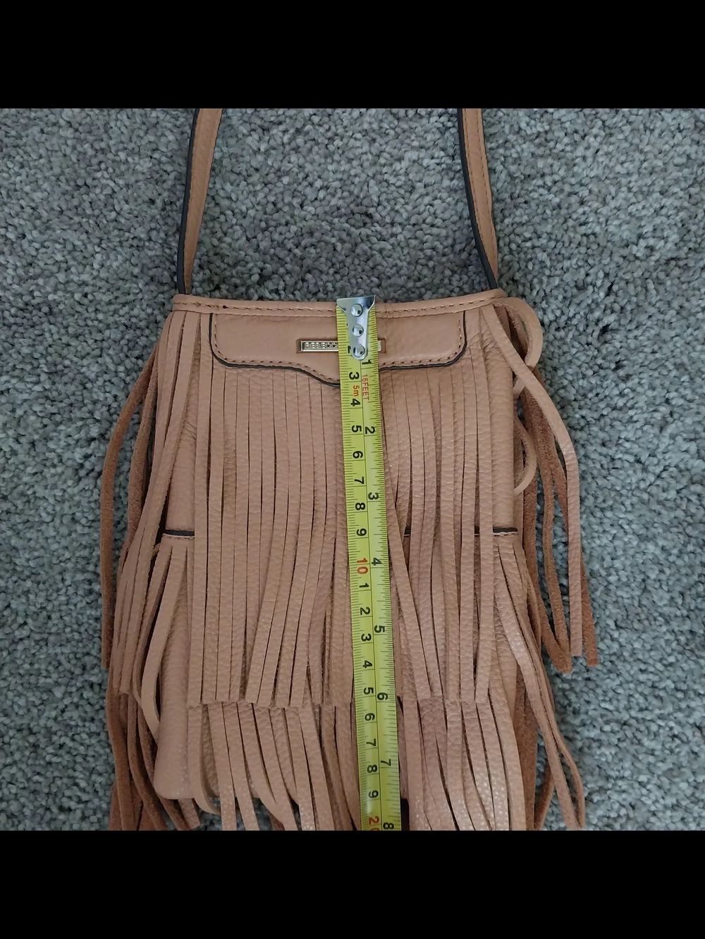 Rebecca Minkoff Tan Leather Fringe Crossbody Bag